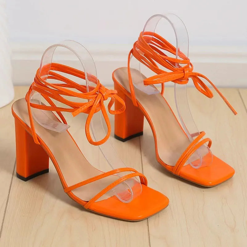 New Summer Fashionable Sexy Cross Belt Stiletto Sandals Elegant Banquet Party High Heels